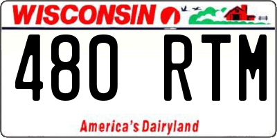 WI license plate 480RTM
