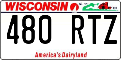 WI license plate 480RTZ