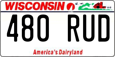 WI license plate 480RUD