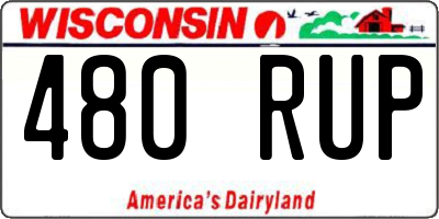 WI license plate 480RUP