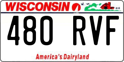 WI license plate 480RVF