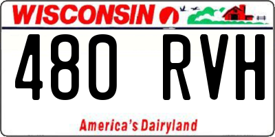 WI license plate 480RVH