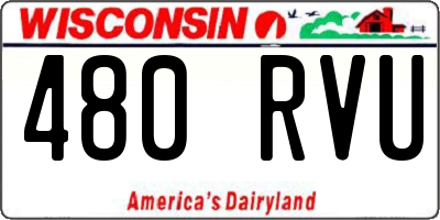 WI license plate 480RVU