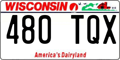 WI license plate 480TQX
