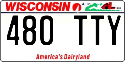 WI license plate 480TTY