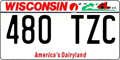 WI license plate 480TZC