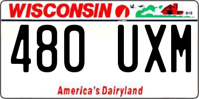 WI license plate 480UXM