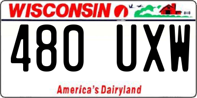 WI license plate 480UXW
