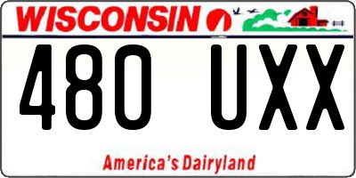 WI license plate 480UXX