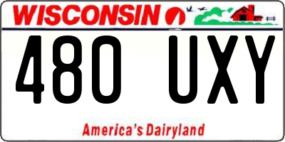 WI license plate 480UXY