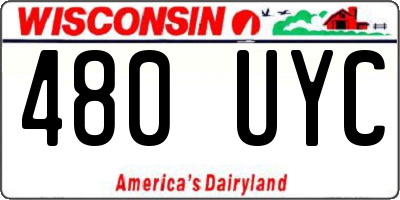 WI license plate 480UYC