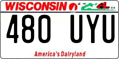 WI license plate 480UYU