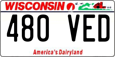 WI license plate 480VED