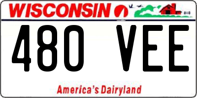 WI license plate 480VEE