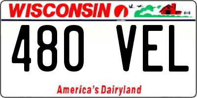 WI license plate 480VEL