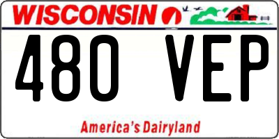 WI license plate 480VEP