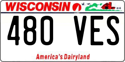WI license plate 480VES