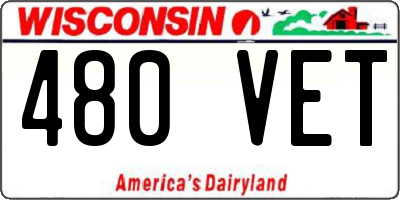 WI license plate 480VET