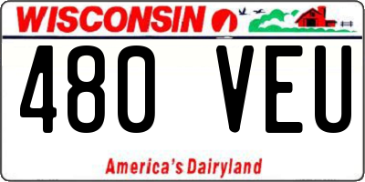 WI license plate 480VEU