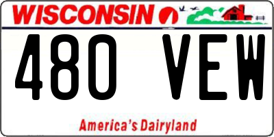 WI license plate 480VEW