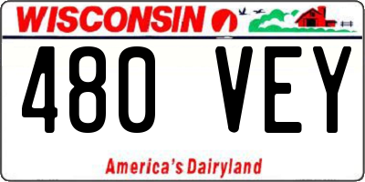 WI license plate 480VEY