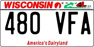 WI license plate 480VFA