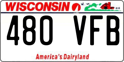 WI license plate 480VFB