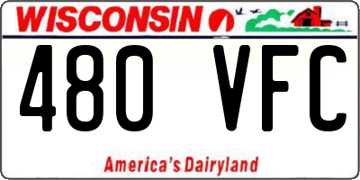 WI license plate 480VFC