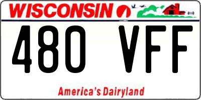 WI license plate 480VFF