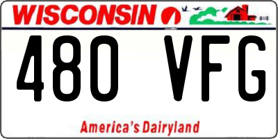 WI license plate 480VFG