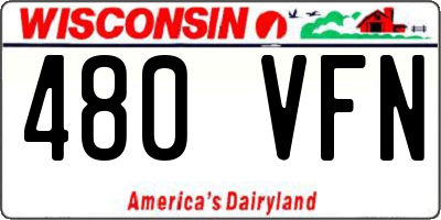 WI license plate 480VFN