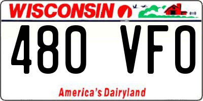 WI license plate 480VFO