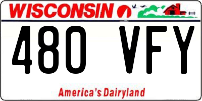 WI license plate 480VFY
