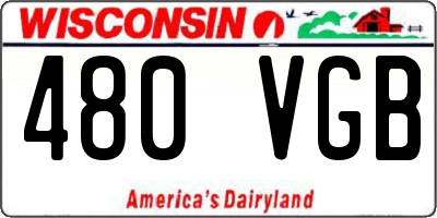 WI license plate 480VGB