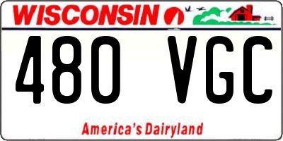 WI license plate 480VGC