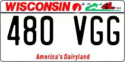 WI license plate 480VGG