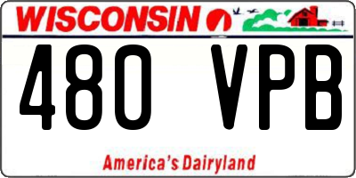 WI license plate 480VPB