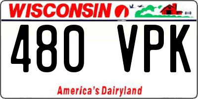WI license plate 480VPK