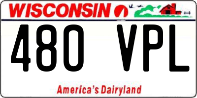 WI license plate 480VPL