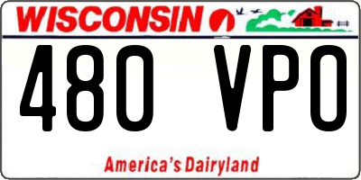 WI license plate 480VPO