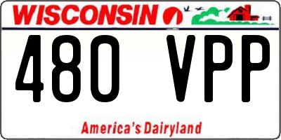 WI license plate 480VPP