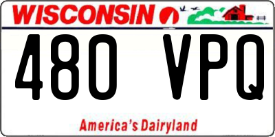 WI license plate 480VPQ