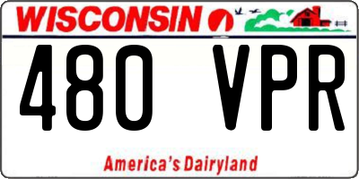 WI license plate 480VPR