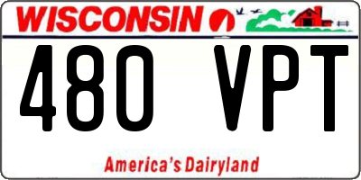 WI license plate 480VPT