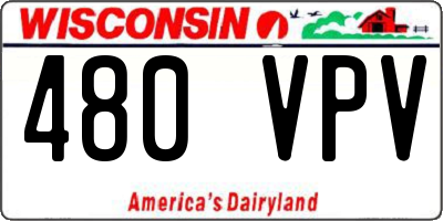 WI license plate 480VPV