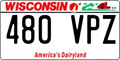 WI license plate 480VPZ