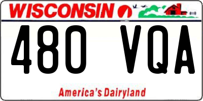 WI license plate 480VQA