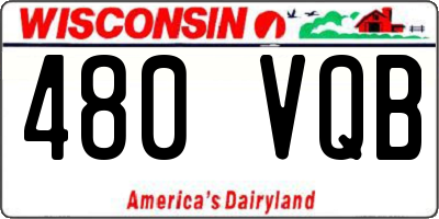 WI license plate 480VQB