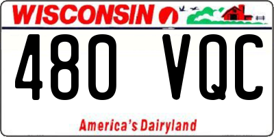 WI license plate 480VQC