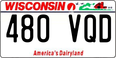 WI license plate 480VQD